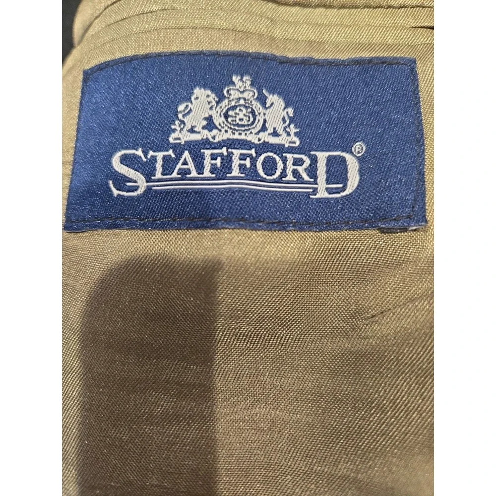 Stafford 42R Black Wool Blend Blazer Jacket Classic Business